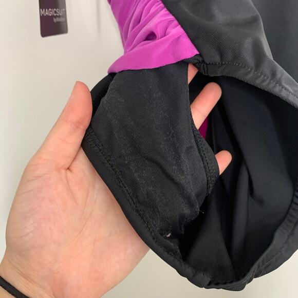 Magic Suit by Miraclesuit Swimsuit One Piece Swimwear Orchid Womens Size 12 New - Picture 10 of 15